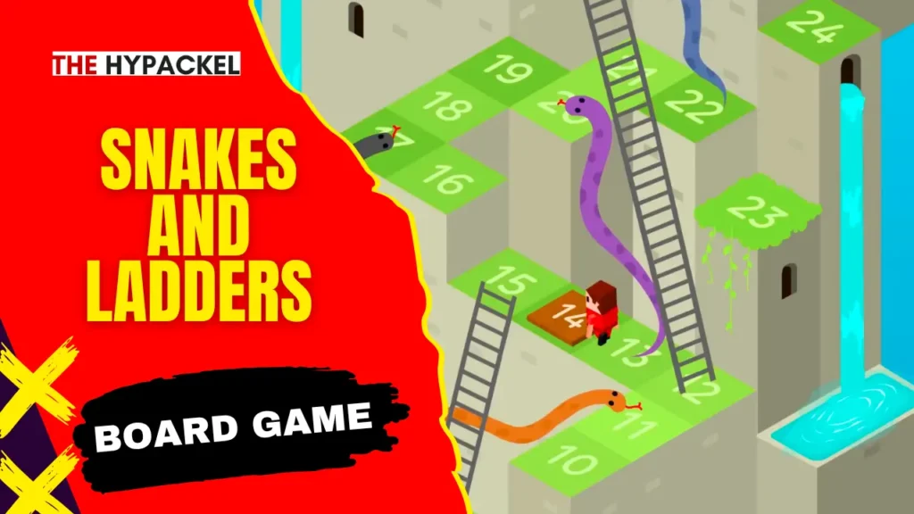 Snakes and Ladders two player board game screenshot